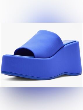 Madden Girl Electric Blue Platform Slide Size 7.5